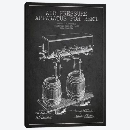 Beer Apparatus Charcoal Patent Blueprint Canvas Print #ADP664} by Aged Pixel Canvas Wall Art