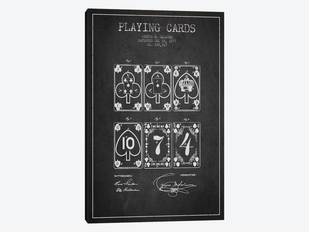 Saladee Cards Dark Patent Blueprint by Aged Pixel 1-piece Canvas Print