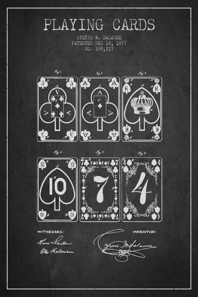 Blueprints & Patent Sketches: Saladee Cards Dark Patent Blueprint by Aged Pixel