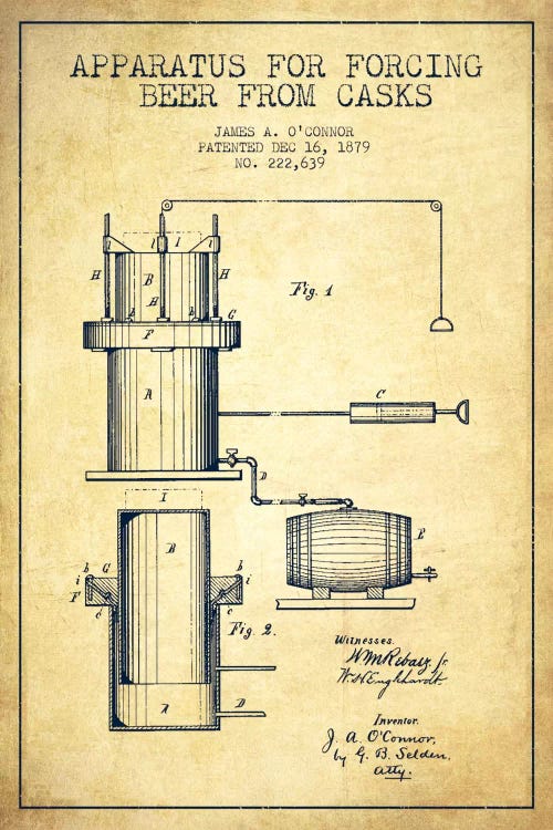 Beer Apparatus Vintage II Patent Blueprint