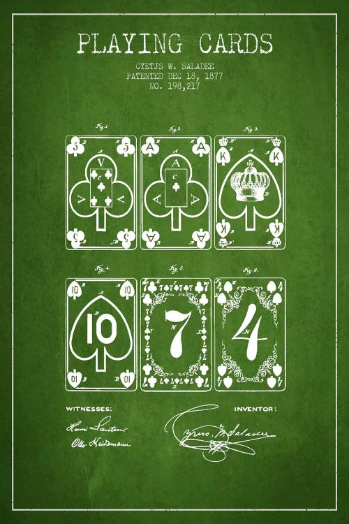 Saladee Cards Green Patent Blueprint