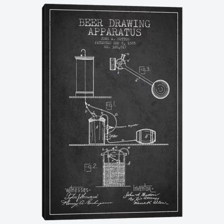 Beer Drawing Charcoal Patent Blueprint Canvas Print #ADP689} by Aged Pixel Art Print