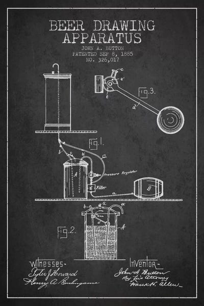 Beer Drawing Charcoal Patent Blueprint