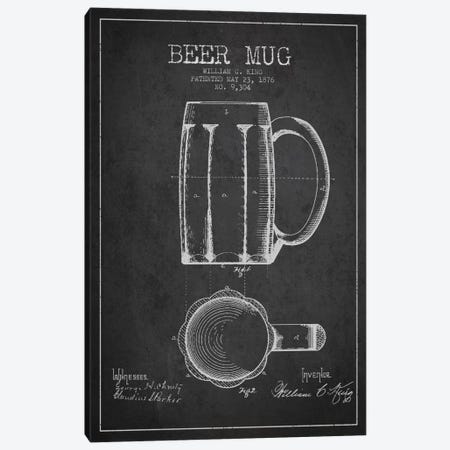 Beer Mug Charcoal Patent Blueprint Canvas Print #ADP699} by Aged Pixel Canvas Art
