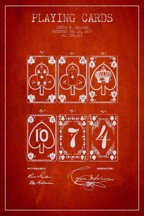 Saladee Cards Red Patent Blueprint