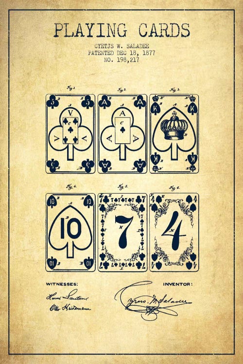 Saladee Cards Vintage Patent Blueprint