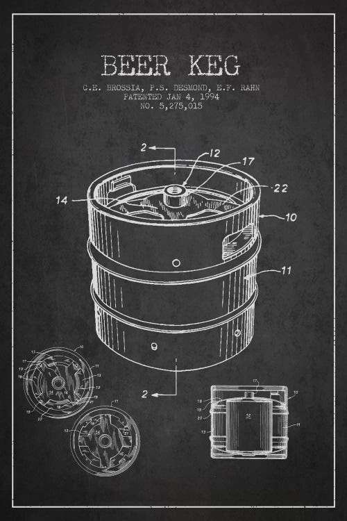 Keg Charcoal Patent Blueprint