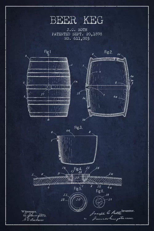 Keg Navy Blue Patent Blueprint