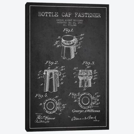 Cap Fastener Charcoal Patent Blueprint Canvas Print #ADP739} by Aged Pixel Canvas Print