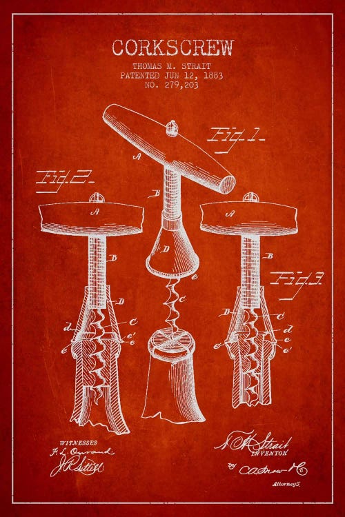 Corkscrew Red Patent Blueprint