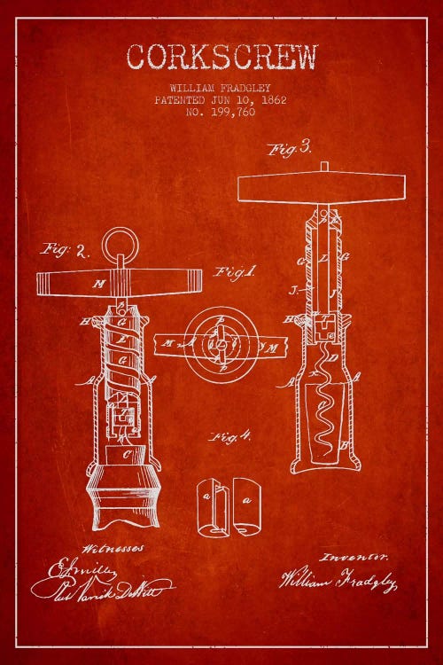 Corkscrew Red Patent Blueprint