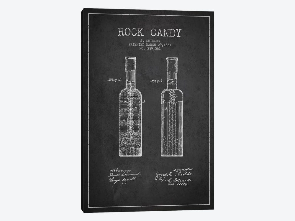 Rock Candy Charcoal Patent Blueprint by Aged Pixel 1-piece Canvas Print