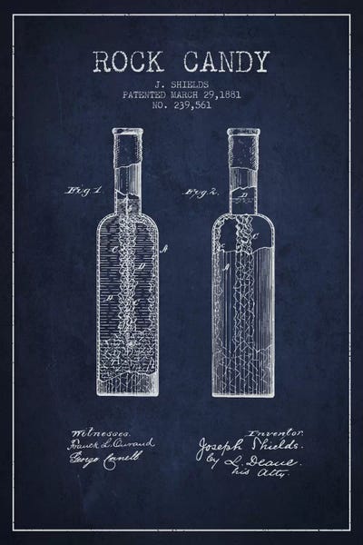 Rock Candy Navy Blue Patent Blueprint by Aged Pixel multi panel art