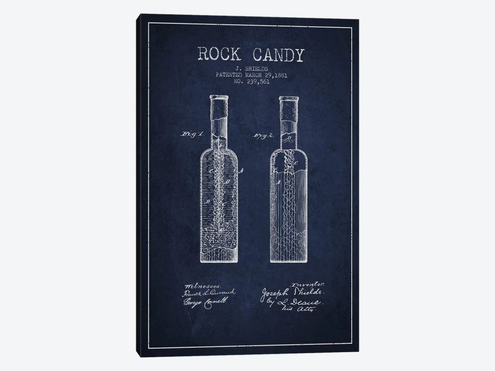 Rock Candy Navy Blue Patent Blueprint by Aged Pixel 1-piece Art Print