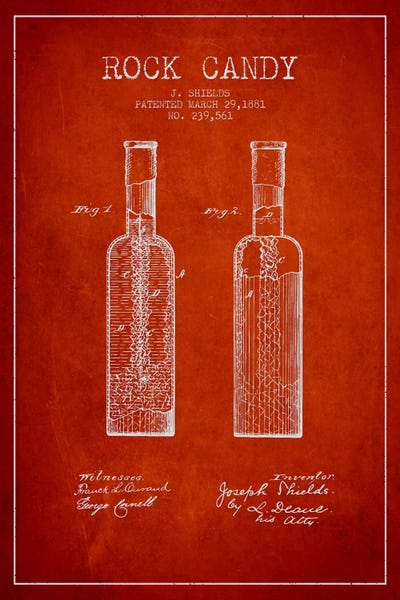 Rock Candy Red Patent Blueprint by Aged Pixel multi panel art