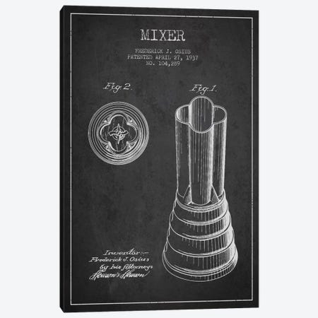 Mixer Charcoal Patent Blueprint Canvas Print #ADP779} by Aged Pixel Canvas Print