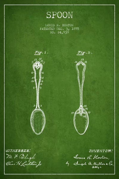 Spoon Green Patent Blueprint