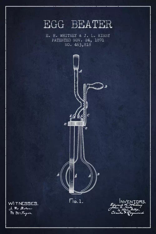 Egg Beater Navy Blue Patent Blueprint