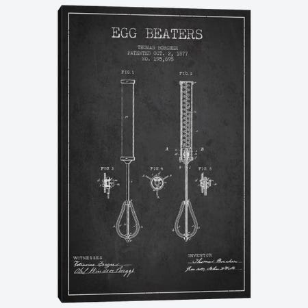 Egg Beater Charcoal Patent Blueprint Canvas Print #ADP809} by Aged Pixel Canvas Art Print