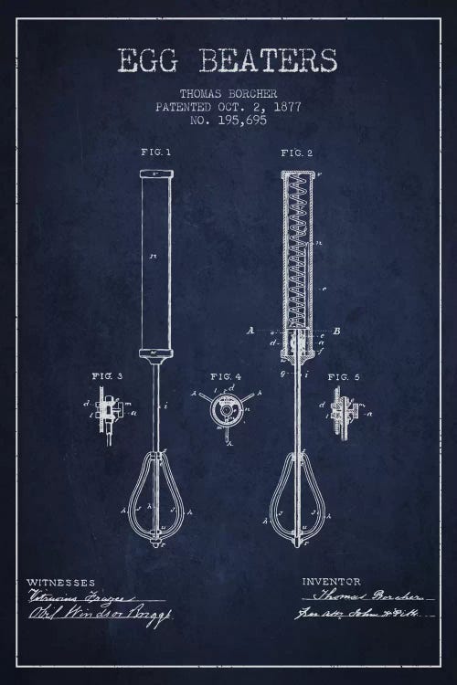 Egg Beater Navy Blue Patent Blueprint