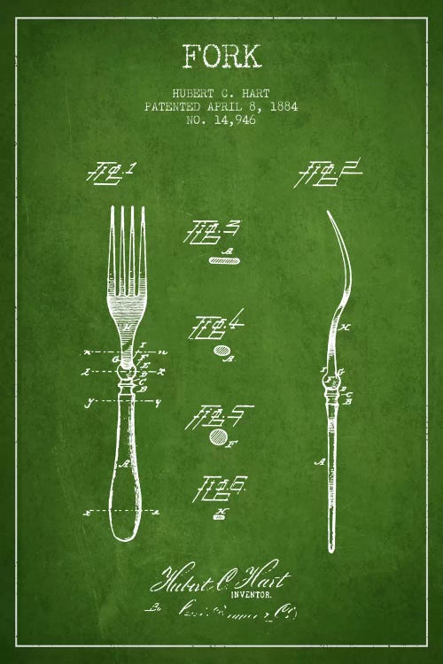 Fork Green Patent Blueprint