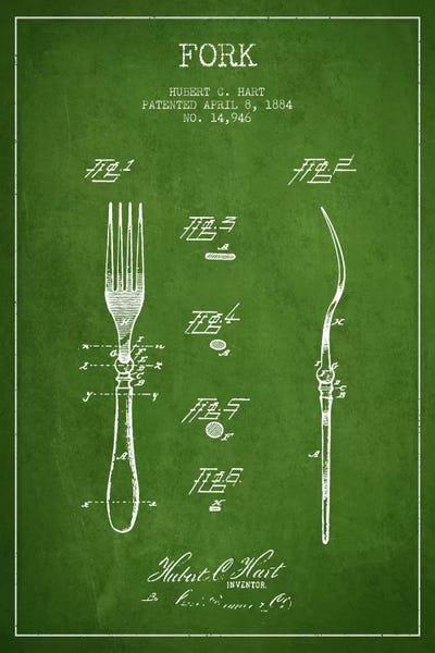 Fork Green Patent Blueprint