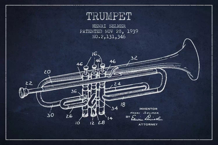 Trumpet Navy Blue Patent Blueprint