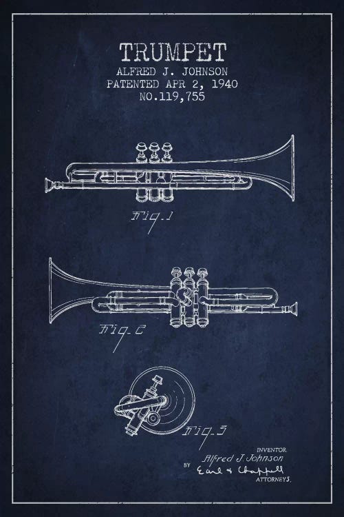 Trumpet Navy Blue Patent Blueprint
