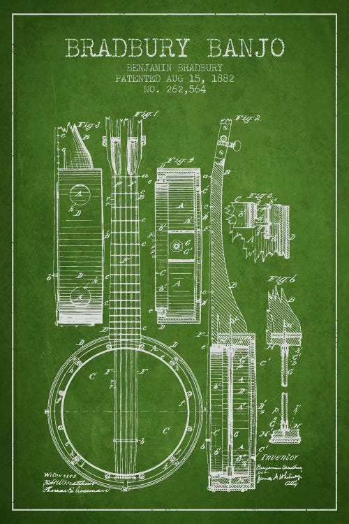 Banjo Green Patent Blueprint