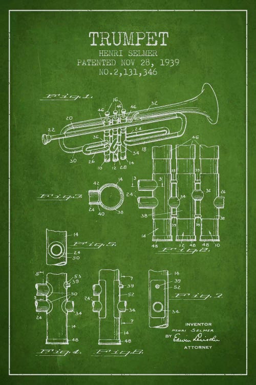 Trumpet Green Patent Blueprint