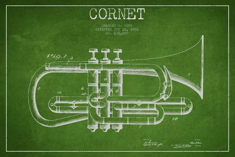 Cornet Green Patent Blueprint