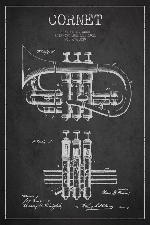 Cornet Charcoal Patent Blueprint