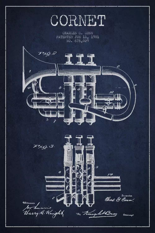 Cornet Navy Blue Patent Blueprint