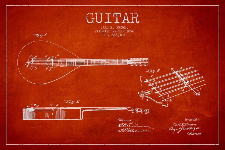 Guitar Red Patent Blueprint