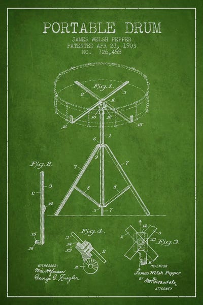 Drum Green Patent Blueprint