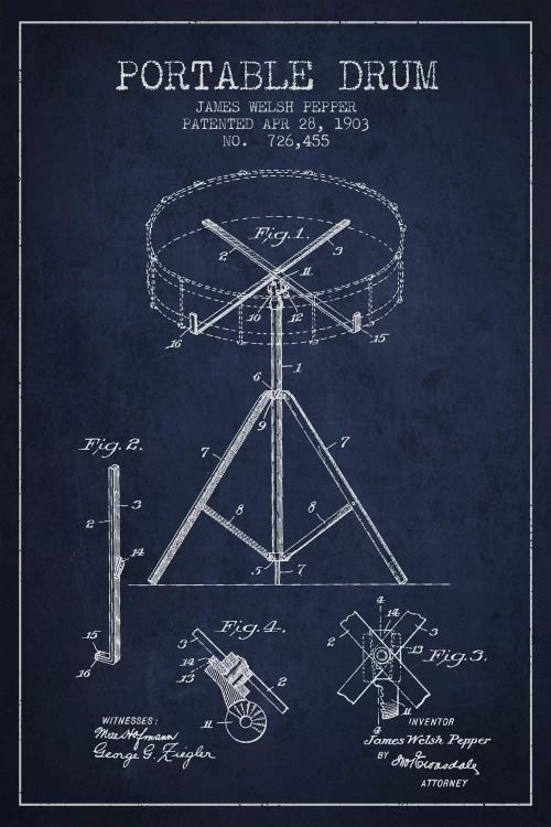 Drum Navy Blue Patent Blueprint