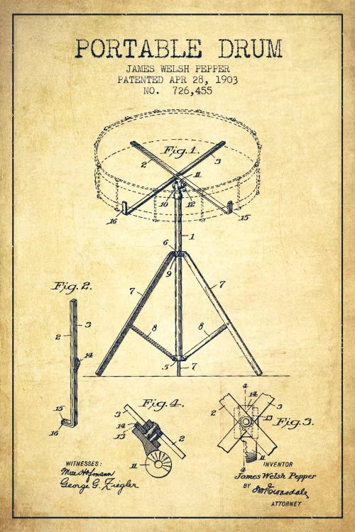 Drum Vintage Patent Blueprint