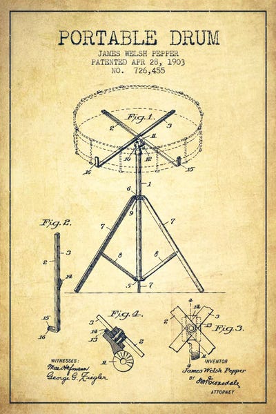 Drum Vintage Patent Blueprint