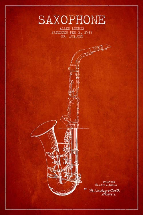 Saxophone Red Patent Blueprint