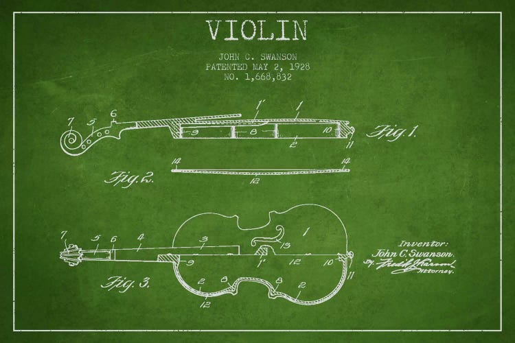 Violin Green Patent Blueprint