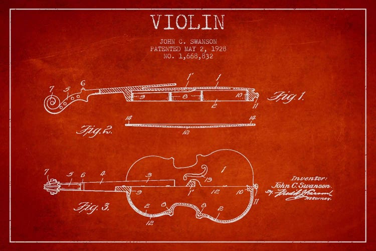 Violin Red Patent Blueprint
