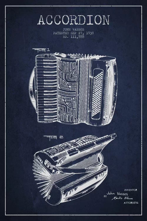 Accordion Navy Blue Patent Blueprint