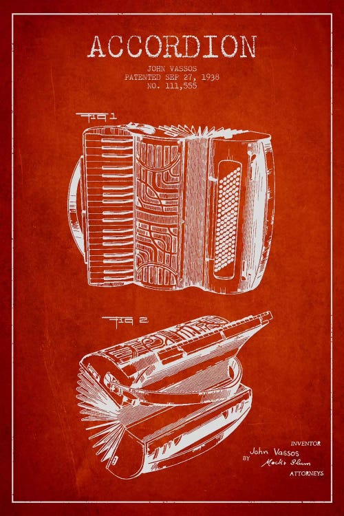 Accordion Red Patent Blueprint