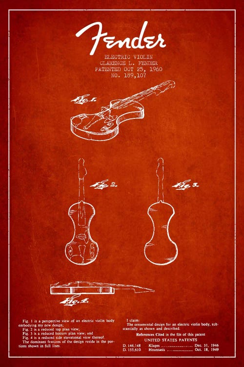 Violin Red Patent Blueprint
