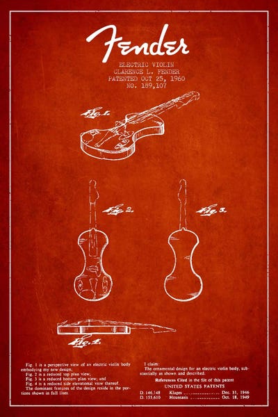 Violins: Violin Red Patent Blueprint by Aged Pixel