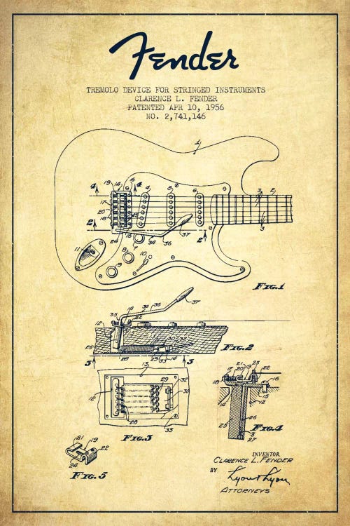 Tremolo Vintage Patent Blueprint