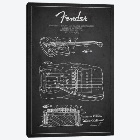 Floating Tremolo Charcoal Patent Blueprint Canvas Print #ADP949} by Aged Pixel Canvas Art