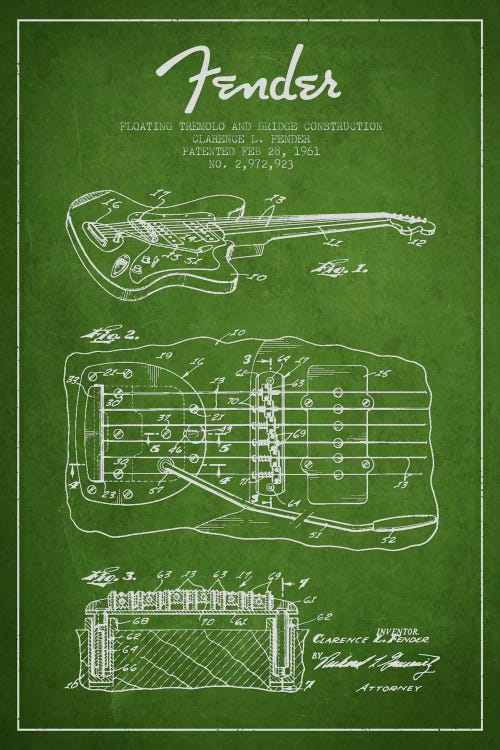 Floating Tremolo Green Patent Blueprint