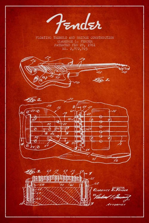 Floating Tremolo Red Patent Blueprint