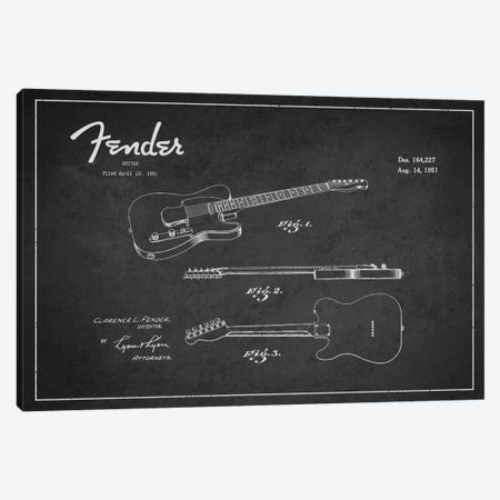 Fender Guitar Patent Blueprint Canvas Print #ADP994} by Aged Pixel Canvas Art